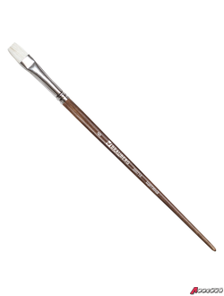 Кисть художественная профессиональная BRAUBERG ART CLASSIC, щетина, плоская, № 6, длинная ручка. 200715