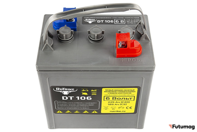 Тяговый WET аккумулятор Rutrike DT106 (T-105) 6V155A/H C3