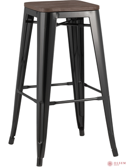 Стул барный TOLIX WOOD черный глянцевый