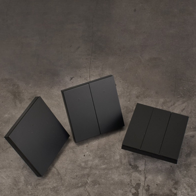 Умный Wi-Fi выключатель ROXIMO двухклавишный, черный  SWBTN01-2B