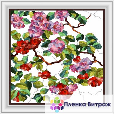 Пленка самоклеющаяся на потолок , витражная пленка, пленочный витраж с классическим рисунком