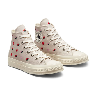 Кеды Converse Chuck Taylor 70 Floral Embroidery серые высокие с вышивкой