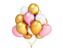 15 воздушных шаров розовый микс