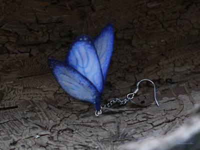 Летние серьги из шёлка "Крылышки Небесной Феи"