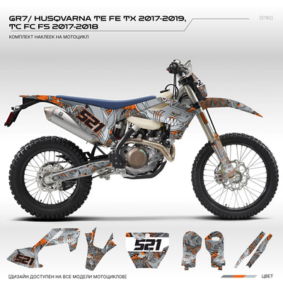 Наклейки на мотоцикл GR7 ГР7/ HUSQVARNA TE FE TX 2017-2019,  TC FC FS 2017-2018 #5782