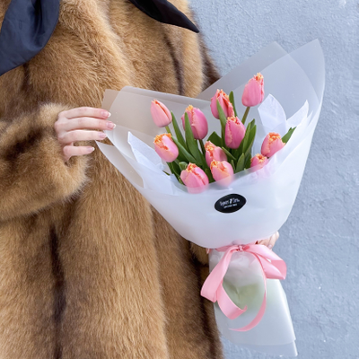 Букет из 11 розовых тюльпанов