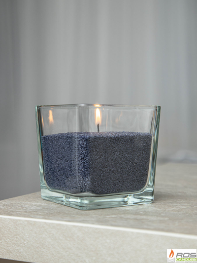 Подсвечник стеклянный "Куб", 10*10см