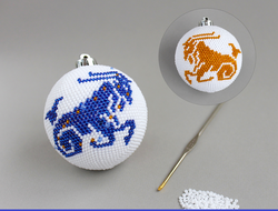 Набор для вязания бисером от Ирины Рудевич - ёлочный шар Зодиак "Козерог"