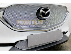 Защита радиатора Mazda CX-5 2017- 3D chrome верх PREMIUM