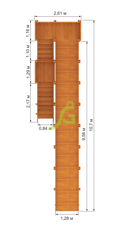 Зимняя горка "IgraGrad Snow Fox", скат 10 м фото размеры горки