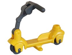Kick Scooter with Dark Bluish Gray Wheels, Dark Bluish Gray Steering Link, and Dark Bluish Gray Handlebars  36273 / 3464 / 30377 / 30031 , Yellow (36273c06)
