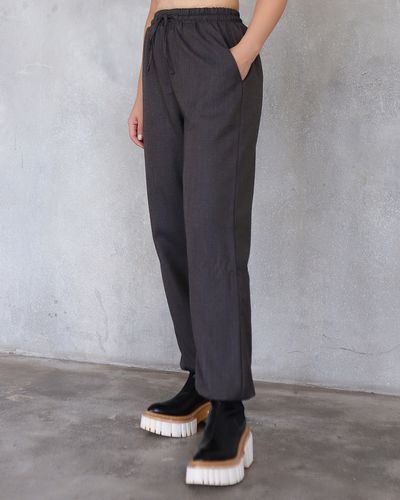 Брюки с манжетами из  костюмной шерсти small (160-165 см)  (клетка/коричневый)