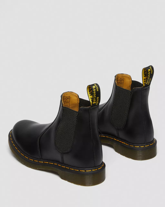 Dr Martens 2976 Yellow Stitch Smooth Leather Chelsea Boots
