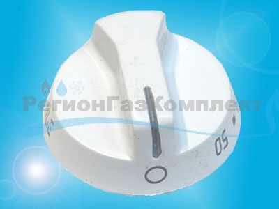 Ручка управления термостатом духовки "Лысьва" мод. ЭП, белая (срез штока сверху)