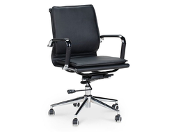 Кресло офисное Харман LB черная экокожа низкая спинка