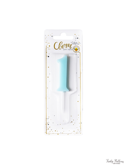 Свеча тортовая цифра "Единичка голубая" 1