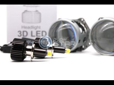 Комплект Hella 3R (5R) H7 с Led лампами H7, M9 3D LED360 35W, 5500K - 6000K