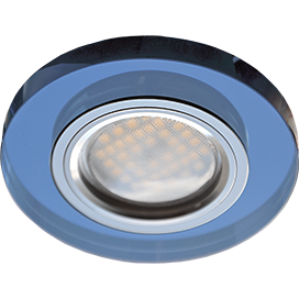 Светильник встраиваемый Ecola DL1650 MR16 GU5.3 круг стекло Голубой/Хром 25x95 FL1650EFF