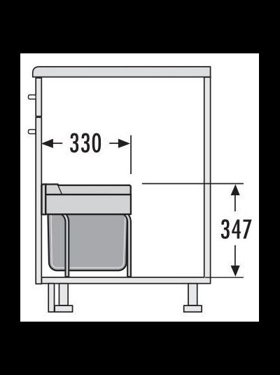 ВСТРАИВАЕМОЕ ВЕДРО ДЛЯ МУСОРА 30Л SPACE SAVING HAILO