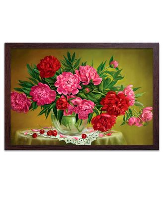 Картина интерьерная в раме 928кор 70*50 "Пионы".