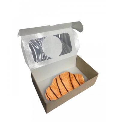 Коробка для десерта (крафт/белая), 172*101*55мм