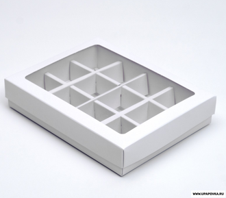 Коробка для конфет 12 шт 19 x 15 x 3,5 см Белый