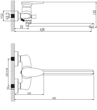 Смеситель для раковины Status LM4446C