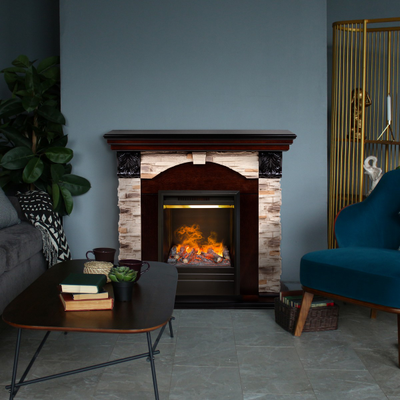 камин Dublin Rock AO с очагом 3D Olympic