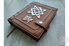 ежедневник из натуральной кожи, славянский символ на обложке, идеальный подарок 