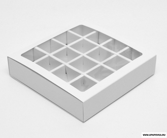 Коробка для конфет 16 шт 17,5 x 17,5 x 4 см Белый