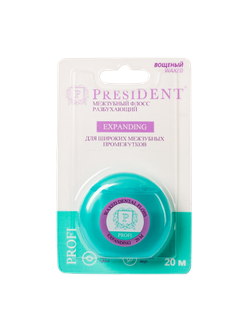 Нить межзубная разбухающая Expanding, PresiDENT, 20 м.