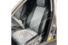 Hyundai Tucson III (2015+) (экокожа+алькантара ромб, черный+серый)