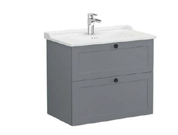 Модуль с классической раковиной, Vitra Root Classic, 80 см, 2 ящика, матовый серый, 68871