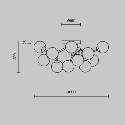 Потолочный светильник Dallas, MOD545CL-12BS
