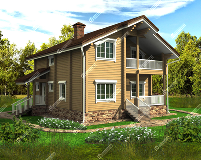 Дом из клееного бруса "Уфа", 210 м2