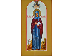 Ангелина Сербская, преподобная, королева. Рукописная мерная икона.