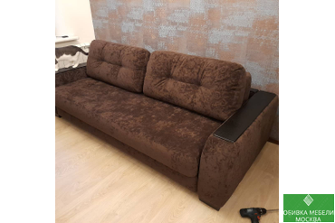 Диван фирмы Эстетика перетянули материал флок производства Израиль