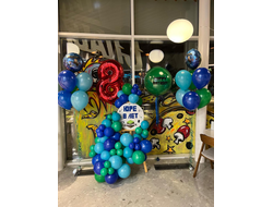 Бенто фотозона  из шаров "Майнкрафт"