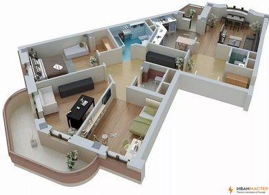 Ремонт электрики в четырехкомнатной квартире в Москве ИВАНМАСТЕР