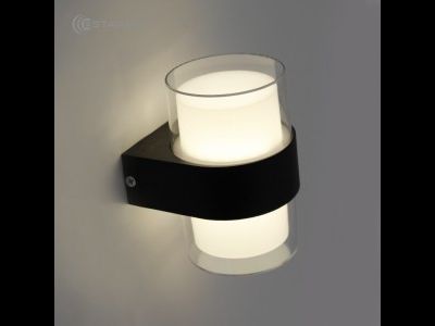 Estares бра уличн архит интериерн св/д VALO 9W R-4000K-100x110x133-BLACK/CLEAR-220-IP54