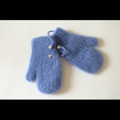 Женские варежки из мохера Италия Vizio 6946 MUL голубые