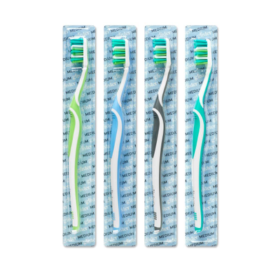 glister™ Универсальные зубные щетки для взрослых (средняя жесткость щетины), 1 упак./ 4 шт.