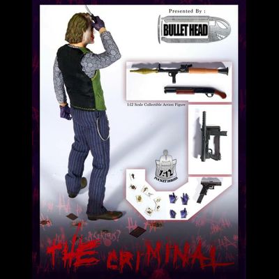 Джокер (Бэтмен, Тёмный рыцарь) - Коллекционная фигурка 1/12 scale The Joker, The Dark Knight Batman The Criminal (BH001) - Bullet Head