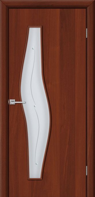 Дверь ламинированная остекленная "Волна итальянский орех "