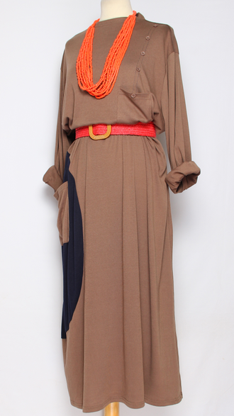 ПЛАТЬЕ БОХО "КАРМАН" какао