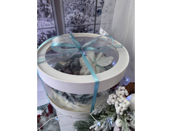 Новогодний венок из зефира Снежный