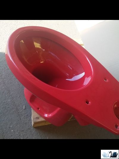 Унитаз с бачком Оскольская керамика Элисса Антивсплеск, красный, Стандарт (сиденье арматура УКЛАД)