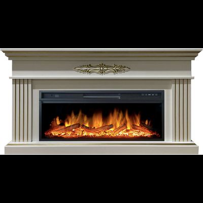 Линейный электрокамин Bergamo WTG с очагом Vision 42 LOG LED