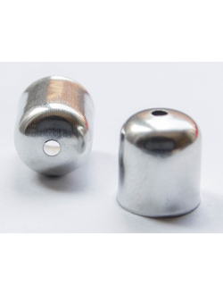 Колпачки- концевики , серебро , 10х14 мм