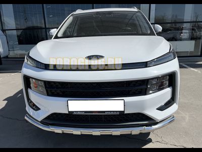 Защита переднего бампера двойная с перемычками d60/42 для JAC JS6 2022-